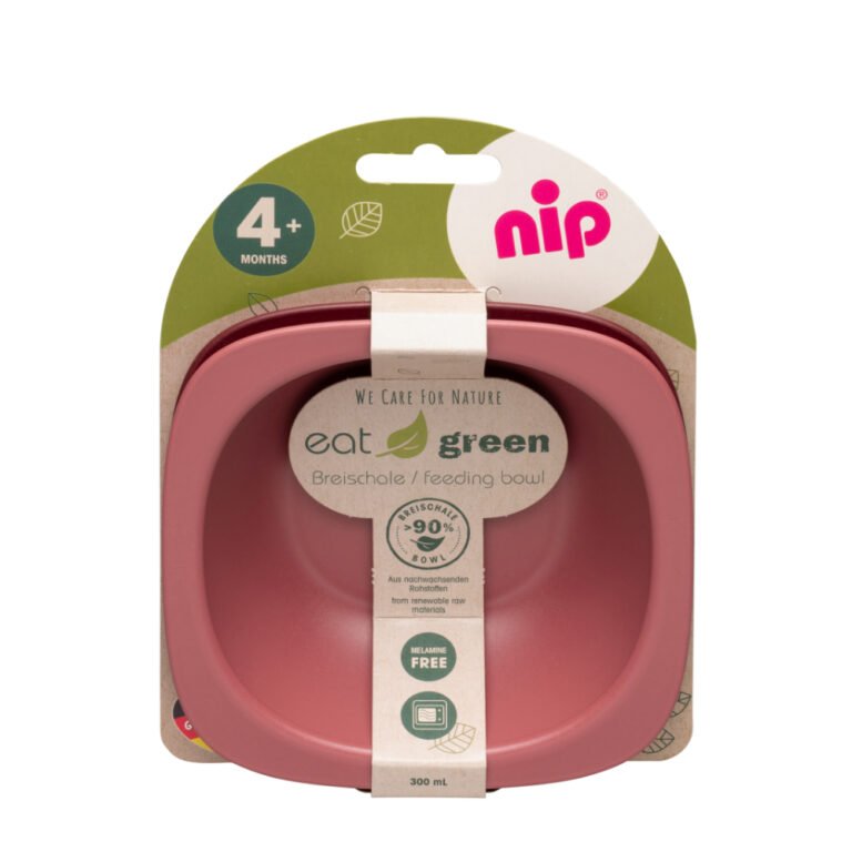 Nip - Eat Green Eco-Friendly Baby Feeding Bowl Set – Red, 2 Pcs - Red