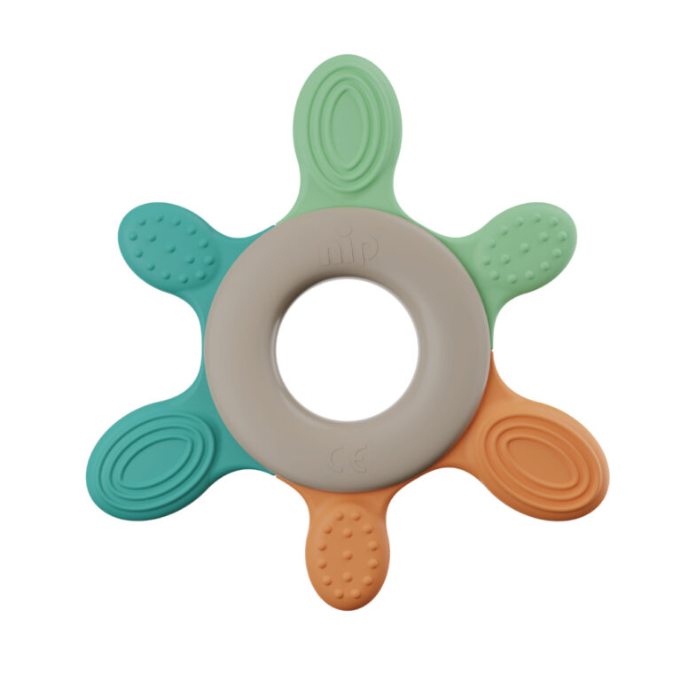 Nip - Eco-Friendly Green Teething Ring for Babies 3M+- Multicolur
