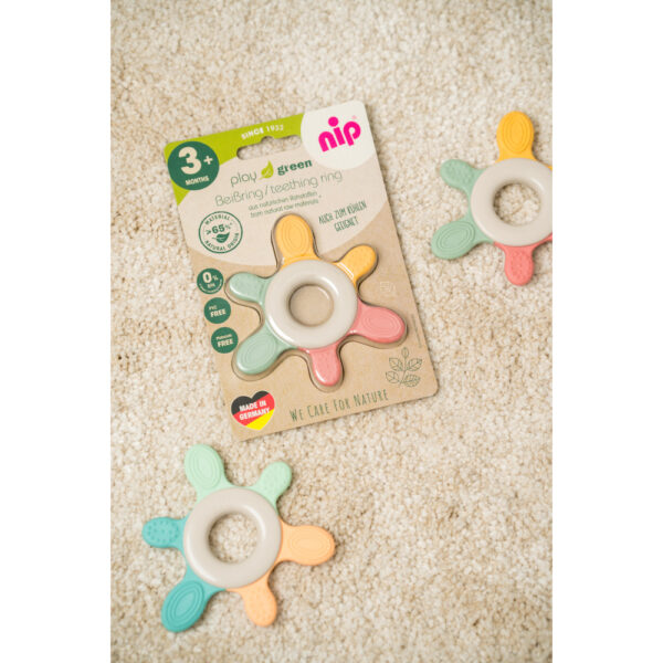 Nip – Eco-Friendly Green Teething Ring for Babies 3M+- Multicolur