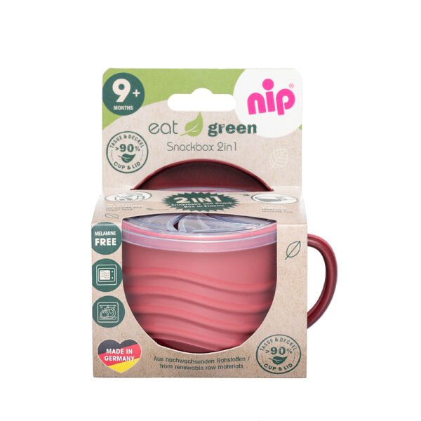 Nip – Eco-Friendly Toddler Snack & Water Cup Set – BPA-Free, Leakproof, Portable, Red