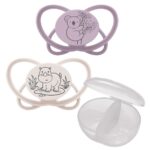 Nip – Green Eco Butterfly Soother 16-32M, 2pcs – Ultra-Light Silicone, with Sterilizer Case