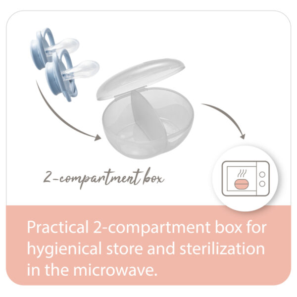 Nip – Green Eco Butterfly Soother 16-32M, 2pcs – Ultra-Light Silicone, with Sterilizer Case