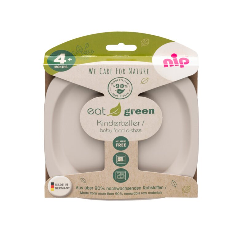Nip - Green Eco-Friendly Unbreakable Baby Plate Set-2 pc _ Grey