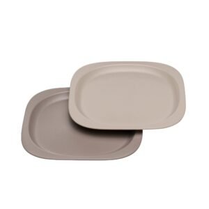 Nip – Green Eco-Friendly Unbreakable Baby Plate Set-2 pc _ Grey