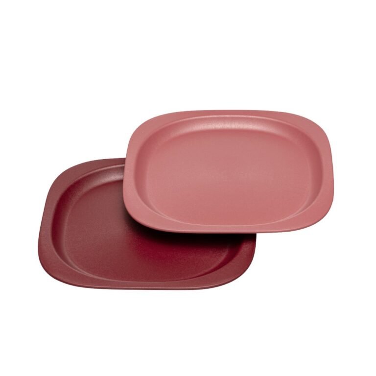 Nip - Green Eco-Friendly Unbreakable Baby Plate Set-2 pc - Red