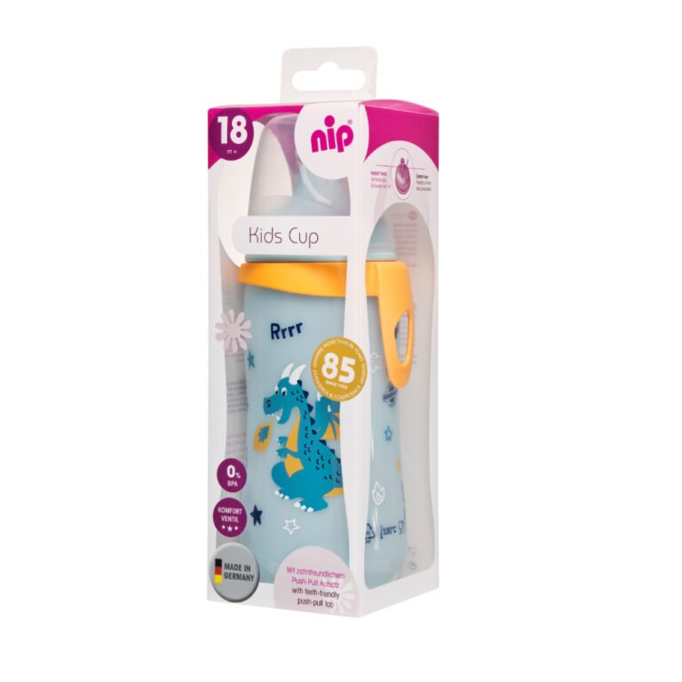 Nip - Kids Cup with Push-Pull Lid – Dragon Design – 330 ml, Dragon