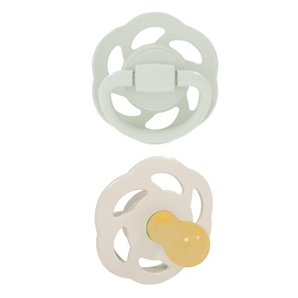 Nip – Organic Eco friendly Baby Cherry Pacifier Soother Shape Natural Rubber 2pc -Green & Brown