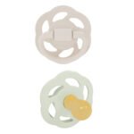 Nip – Organic Eco friendly Baby Cherry Pacifier Soother Shape Natural Rubber 2pc -Green & Brown