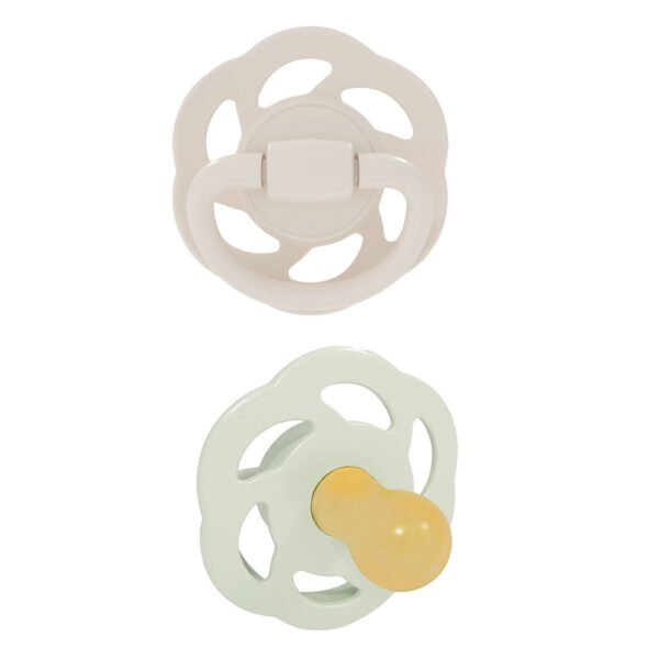 Nip – Organic Eco friendly Baby Cherry Pacifier Soother Shape Natural Rubber 2pc -Green & Brown