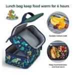 Nohoo – Kids 16 Inch School Bag with Lunch Bag Combo Dino – Green