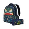Nohoo – Kids 16 Inch School Bag with Pencil Case Combo Dino – Green