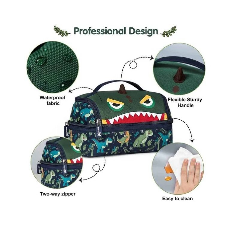 Nohoo - Kids Insulated Lunch Bag Dino - Green