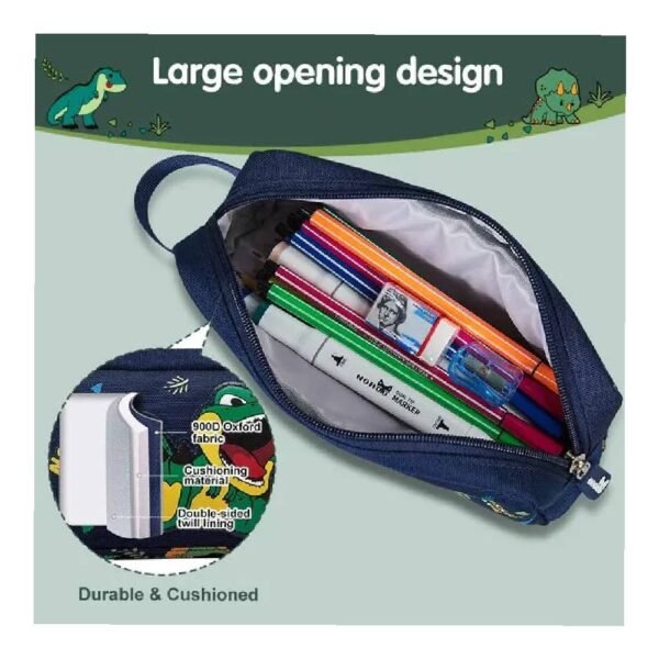 Nohoo – Kids Pencil Case/Color Bag Dino – Green