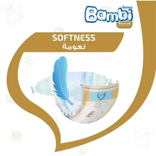 Sanita Bambi – Baby Diapers Value Pack Size 1, New Born, 2-4 KG, 48 Count