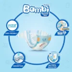 Sanita Bambi – Baby Diapers Value Pack Size 4, Large, 8-16 KG, 33 Count