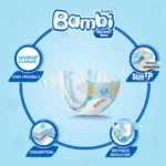 Sanita Bambi – Baby Diapers Giant Pack Size 4+, Large plus, 10-18 KG, 46 Count