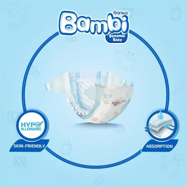 Sanita Bambi – Baby Diapers Super Pack Size 3, Medium, 6-11 KG, 140 Count