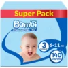 Sanita Bambi – Baby Diapers Super Pack Size 3, Medium, 6-11 KG, 140 Count