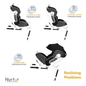 Nurtur - 4-In-1 Liberty Baby Car Seat Isofix 10 with Canopy - Black