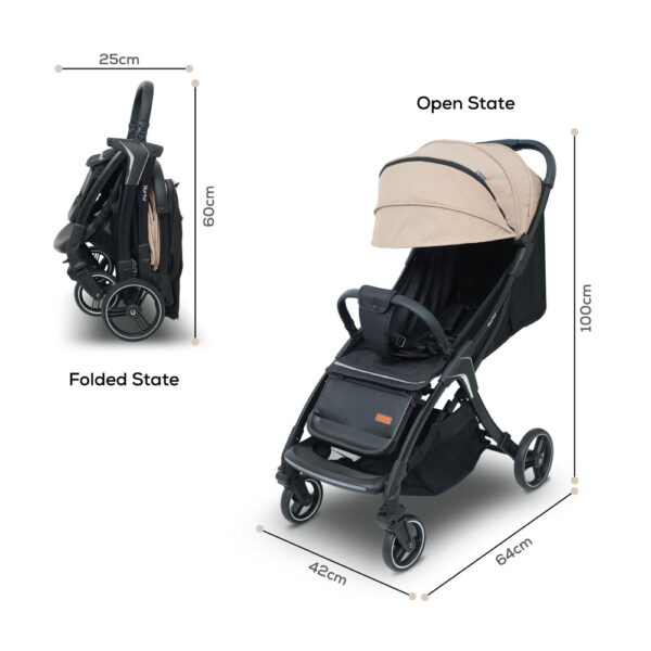 Nurtur – Aluminum Alloy Baby Stroller – Beige