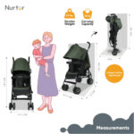 Nurtur – Archer Lightweight Baby Stroller – Dark Green