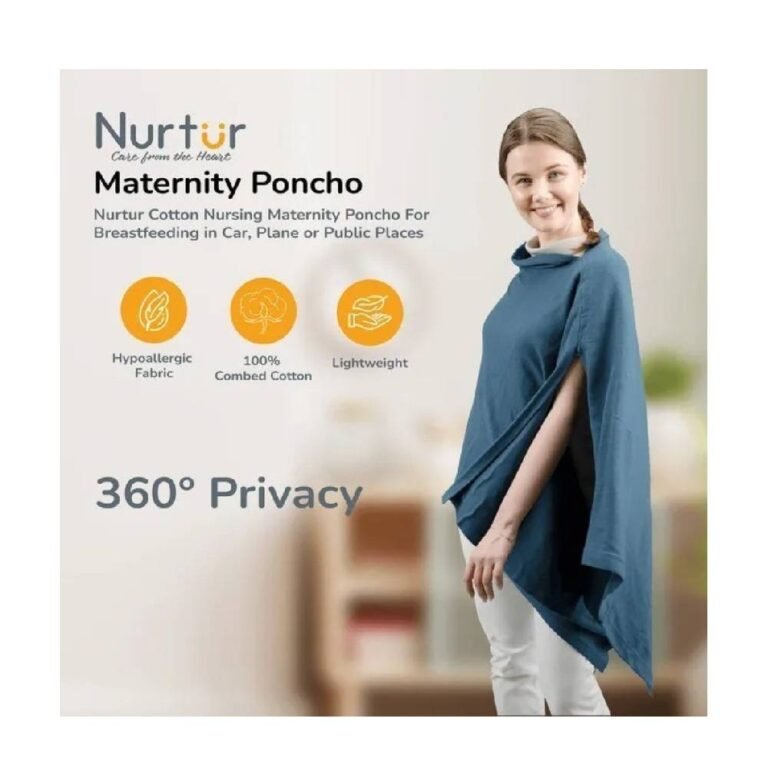Nurtur - Cotton Maternity Poncho - Light Blue - Free Size