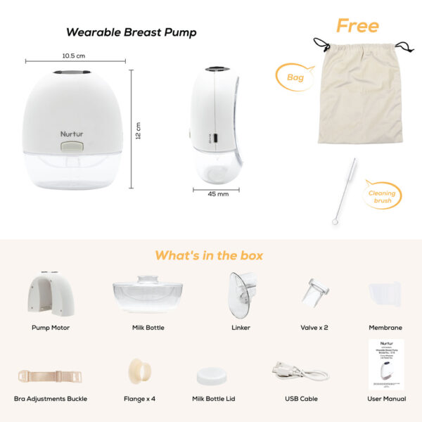 Nurtur – Electric Breast Pump White – 150ml – Pack of 1