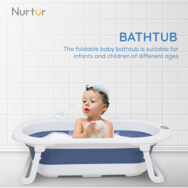 Nurtur – Foldable Baby and Kids Bathtub with Digital temperature display – Blue