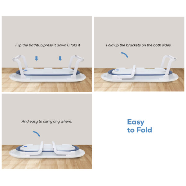 Nurtur – Foldable Baby and Kids Bathtub with Digital temperature display – Blue