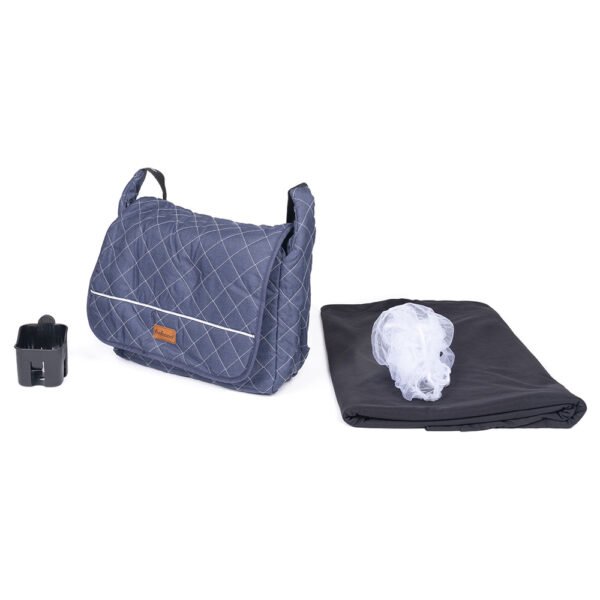 Belecoo – One Fold-To-Half Luxury Pram W/ Diaper Bag – Blue