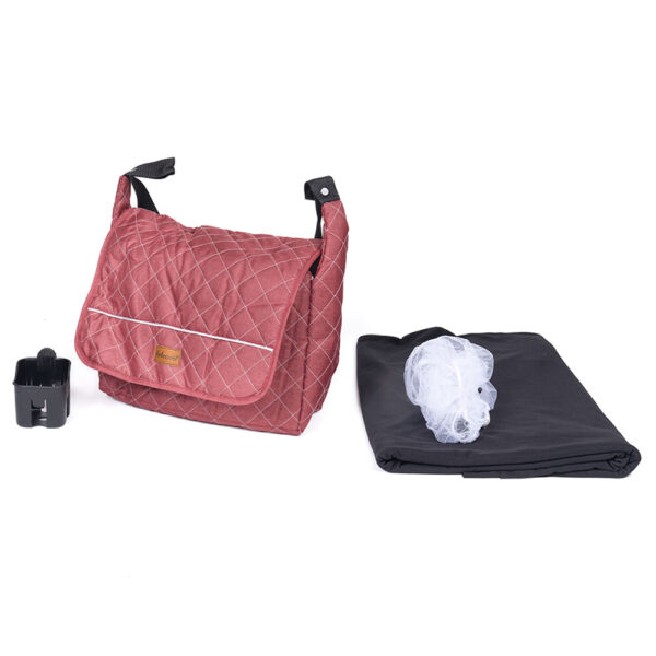Belecoo – One Fold-To-Half Luxury Pram W/ Diaper Bag – Red