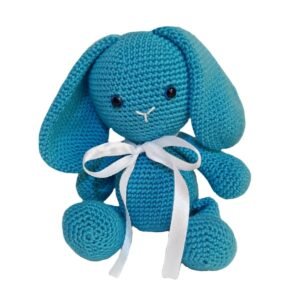 Pikkaboo - Snuggle And Play Crocheted Bunny- Blue
