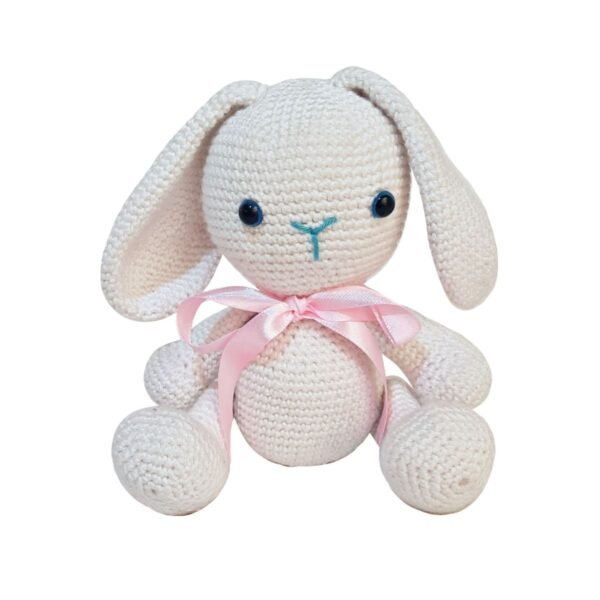 Pikkaboo – Snuggle And Play Crocheted Bunny- White