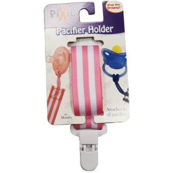 Pixie – Pink Stripe Print Pacifier Holder