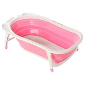 Pikkaboo Baby Foldable Portable Non-Slip Bath Tub - Pink