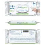 Pure Elements – Aloe Natural 99.9% Water Wipes – 64pcs