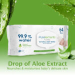 Pure Elements – Aloe Natural 99.9% Water Wipes – 64pcs