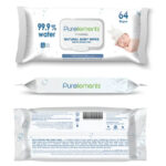 Purelements – Natural 99.9% Water Wipes – 64pcs