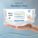 Purelements – Natural 99.9% Water Wipes – 64pcs