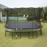 Springfree 13FT Square Trampoline S155 – Black Outdoor Trampoline for Kids and Adults, Safe and Durable Backyard Jumping Fun