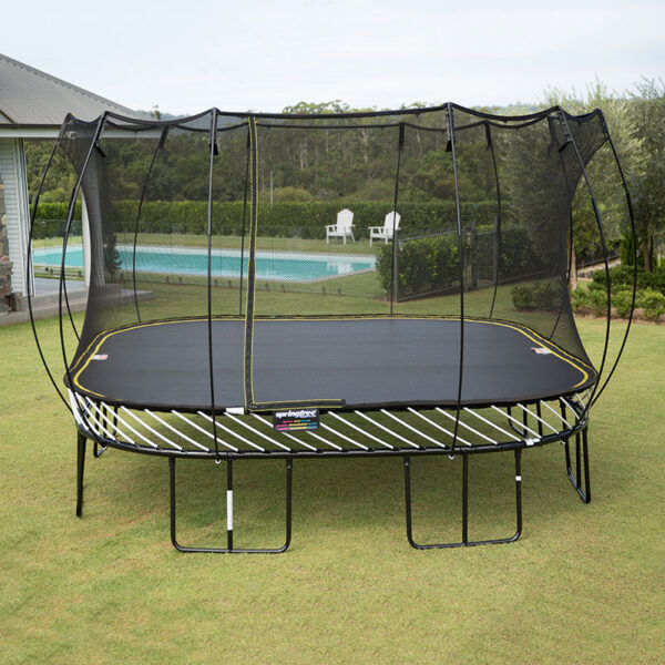 Springfree 13FT Square Trampoline S155 – Black Outdoor Trampoline for Kids and Adults, Safe and Durable Backyard Jumping Fun