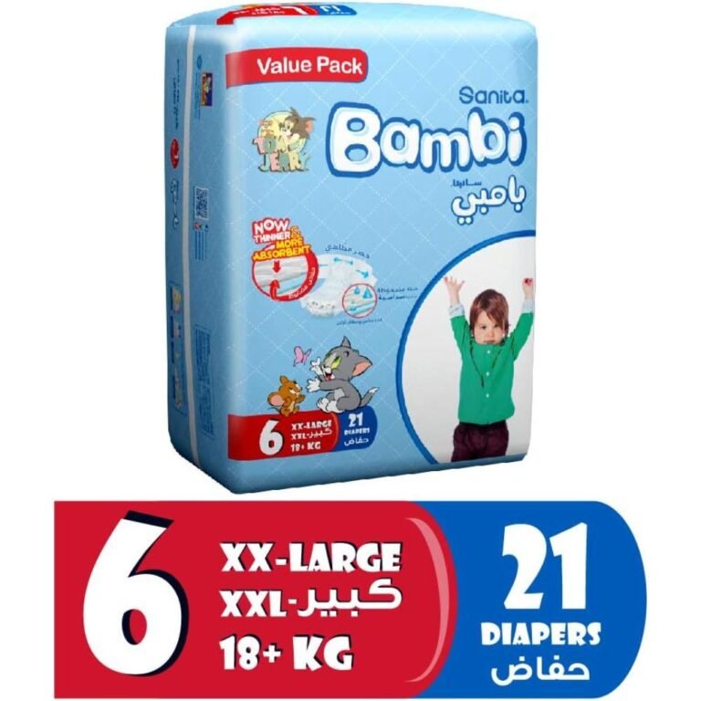 Sanita Bambi - Baby Diapers Value Pack Size 6, XX-Large, 18+KG - 21 Count