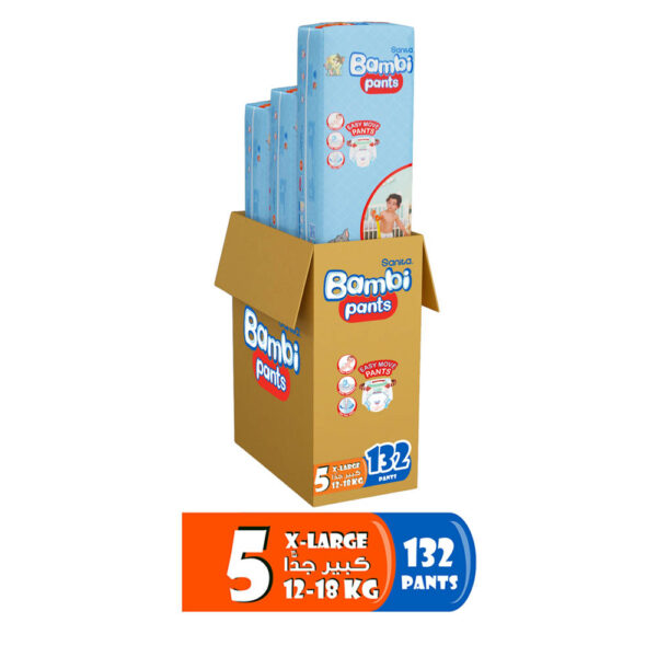 Sanita Bambi – Pants, Size 5, XL, Pack of 3 (3X44) – 132 Diapers