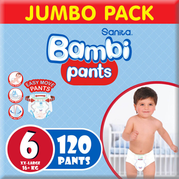 Sanita Bambi – Pants, Size 6, XXL, Pack of 3(3X40) – 120 Diapers