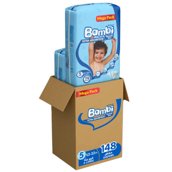 Sanita Bambi – Size 5, XL, Pack of 2 (2X74) – 148 Diapers