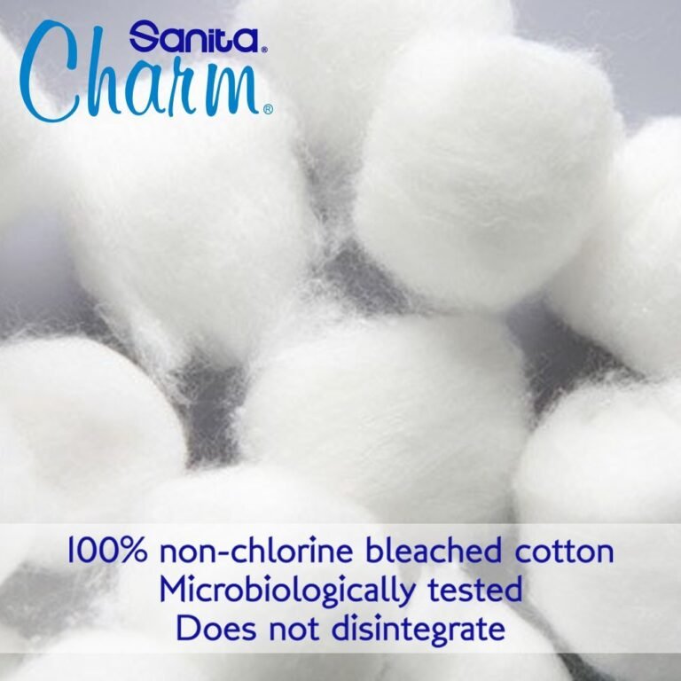 Sanita Charm 100% Cotton Balls, 100 White Balls