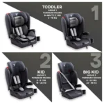Teknum – Pack and Go Foldable Car Seat w/ Ace Diaper Bag – Grey