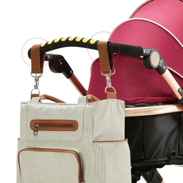 Teknum – 3 in 1 Story Pram Stroller and Diaper Bag Bundle – Khaki