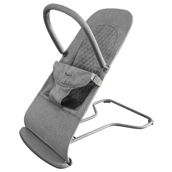 Teknum 3-Stage Baby Bouncer with Adjustable Recliner Seat – Soft Melange Fabric, Padded Safety Belt, 0m+ – Grey