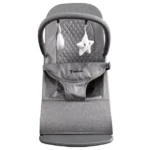 Teknum 3-Stage Baby Bouncer with Adjustable Recliner Seat – Soft Melange Fabric, Padded Safety Belt, 0m+ – Grey